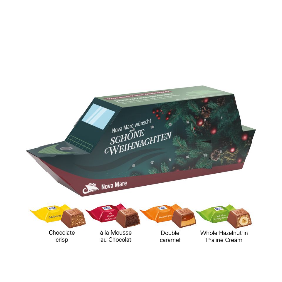 Calendrier de l’Avent Bateau personnalisable Ritter Sport Boat 320x168x110 mm