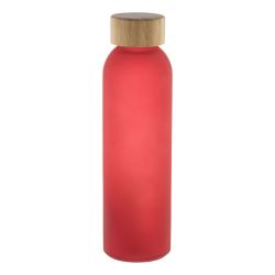 Bouteille en verre givrée personnalisée 500 ml avec bouchon en bambou Bouteille en verre givrée personnalisée 500 ml avec bouchon en bambou