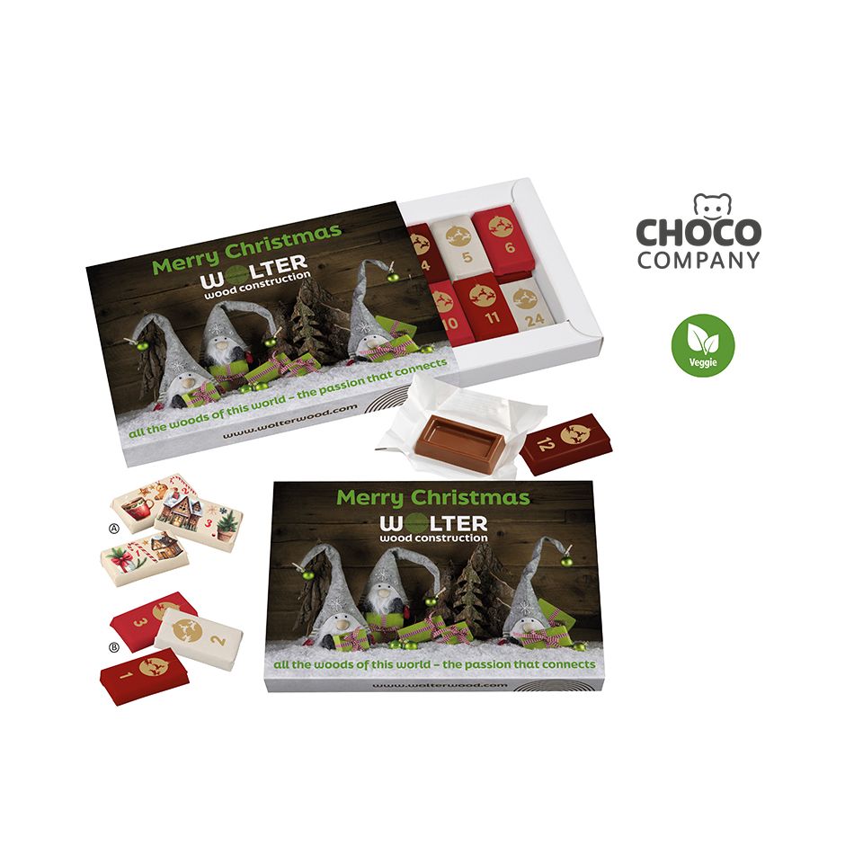 Coffret calendrier de l’avent personnalisé avec napolitain Europe