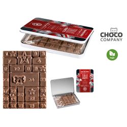 Tablette de chocolat calendrier de l’avent en boîte métal personnalisé fabriqué en Europe