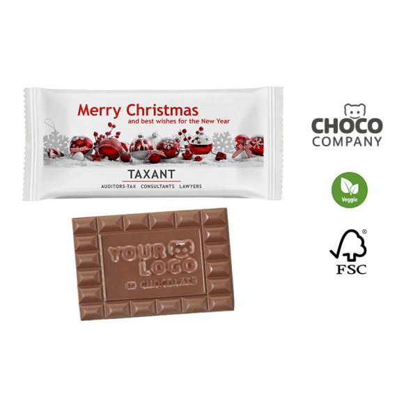 Tablette de chocolat logo moulé personnalisée sachet écologique fabriquée en Europe Tablette de chocolat logo moulé personnalisée sachet écologique fabriquée en Europe