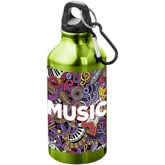 Bouteille d'eau personnalisée Oregon 400 ml aluminium avec mousqueton