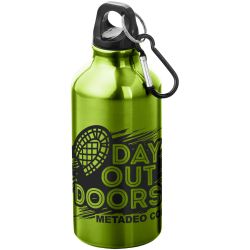 Bouteille d'eau personnalisée Oregon 400 ml aluminium avec mousqueton