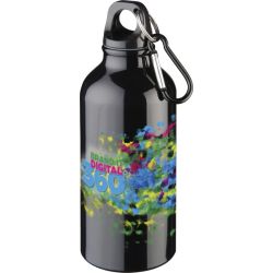 Bouteille d'eau personnalisée Oregon 400 ml aluminium avec mousqueton