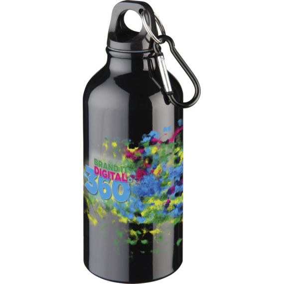 Bouteille d'eau personnalisée Oregon 400 ml aluminium avec mousqueton