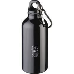 Bouteille d'eau personnalisée Oregon 400 ml aluminium avec mousqueton
