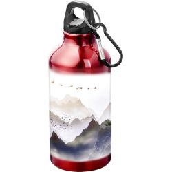 Bouteille d'eau personnalisée Oregon 400 ml aluminium avec mousqueton