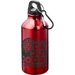 Bouteille d'eau personnalisée Oregon 400 ml aluminium avec mousqueton