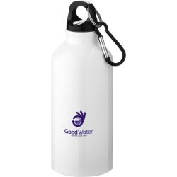 Bouteille d'eau personnalisée Oregon 400 ml aluminium avec mousqueton