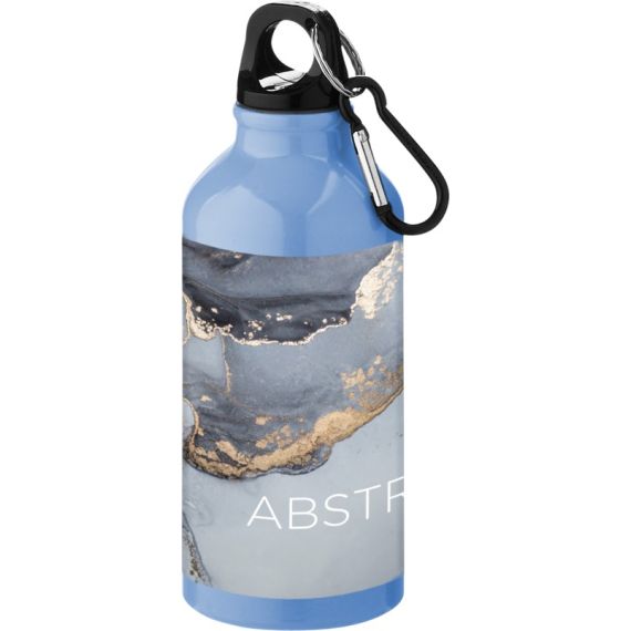 Bouteille d'eau personnalisée Oregon 400 ml aluminium avec mousqueton