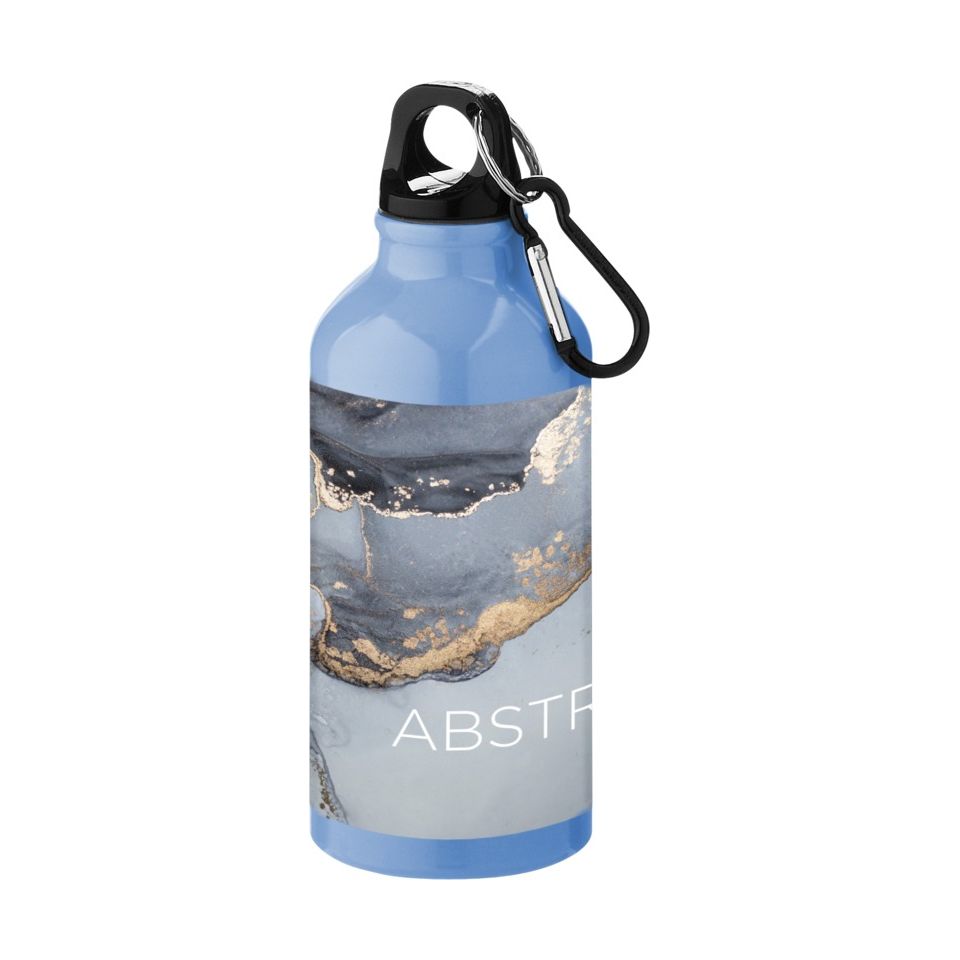 Bouteille d'eau personnalisée Oregon 400 ml aluminium avec mousqueton