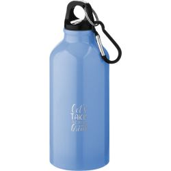 Bouteille d'eau personnalisée Oregon 400 ml aluminium avec mousqueton