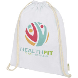 Sac publicitaire à dos avec cordon en coton organique Orissa 140 g/m² 5L Sac publicitaire à dos avec cordon en coton organique Orissa 140 g/m² 5L