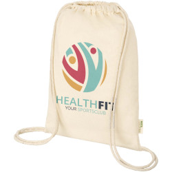 Sac publicitaire à dos avec cordon en coton organique Orissa 140 g/m² 5L