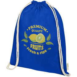 Sac publicitaire à dos avec cordon en coton organique Orissa 140 g/m² 5L