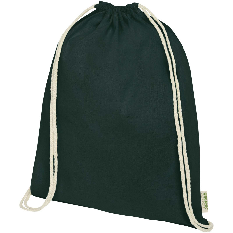 Sac publicitaire à dos avec cordon en coton organique Orissa 140 g/m² 5L