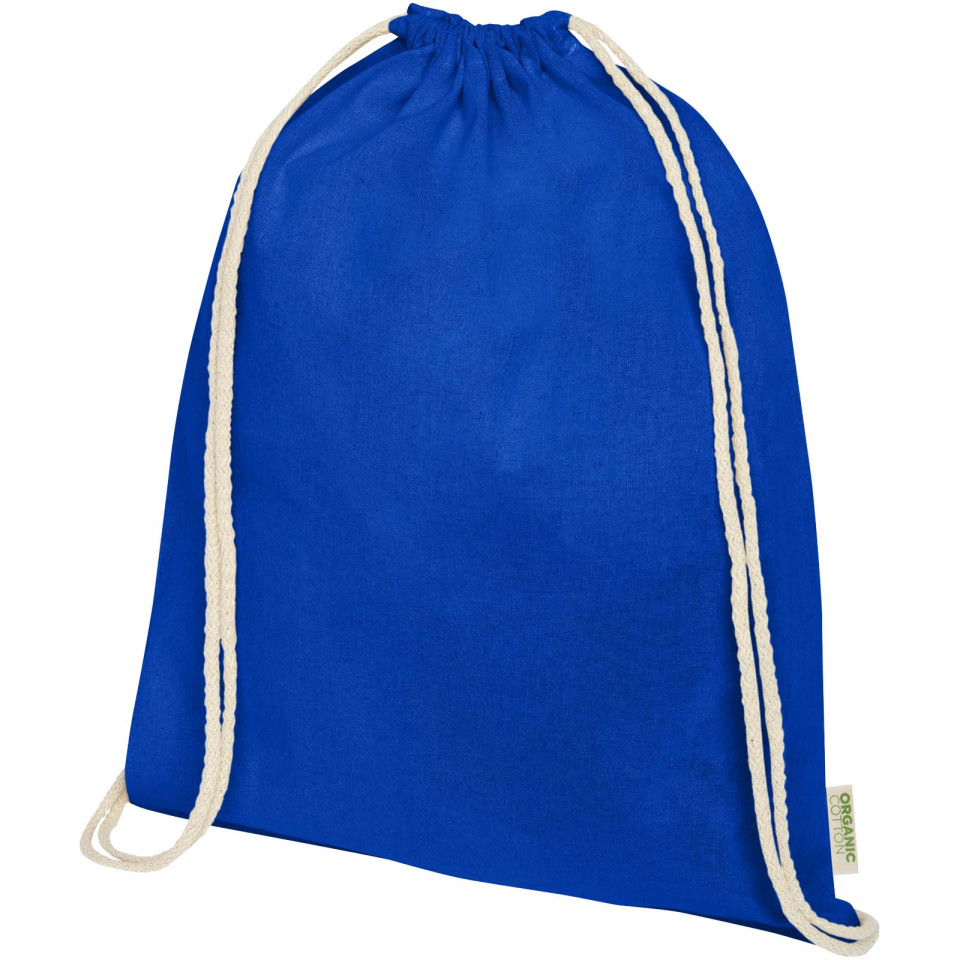 Sac publicitaire à dos en coton biologique 100 g/m² avec cordon 5L Orissa