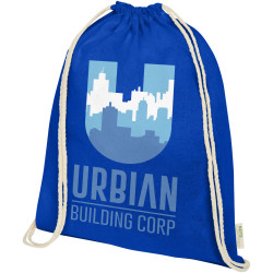 Sac publicitaire à dos en coton biologique 100 g/m² avec cordon 5L Orissa