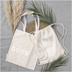 Sac publicitaire à dos en coton biologique 100 g/m² avec cordon 5L Orissa Sac publicitaire à dos en coton biologique 100 g/m² avec cordon 5L Orissa