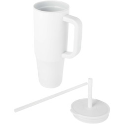 Gobelet publicitaire isotherme Brady 900 ml certifié RCS avec paille en silicone Gobelet publicitaire isotherme Brady 900 ml certifié RCS avec paille en silicone