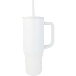 Gobelet publicitaire isotherme Brady 900 ml certifié RCS avec paille en silicone Gobelet publicitaire isotherme Brady 900 ml certifié RCS avec paille en silicone