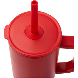 Gobelet publicitaire isotherme Brady 900 ml certifié RCS avec paille en silicone