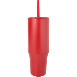 Gobelet publicitaire isotherme Brady 900 ml certifié RCS avec paille en silicone