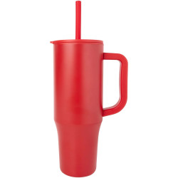 Gobelet publicitaire isotherme Brady 900 ml certifié RCS avec paille en silicone