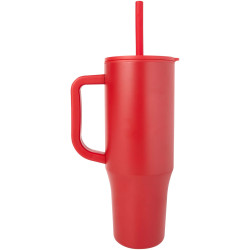 Gobelet publicitaire isotherme Brady 900 ml certifié RCS avec paille en silicone