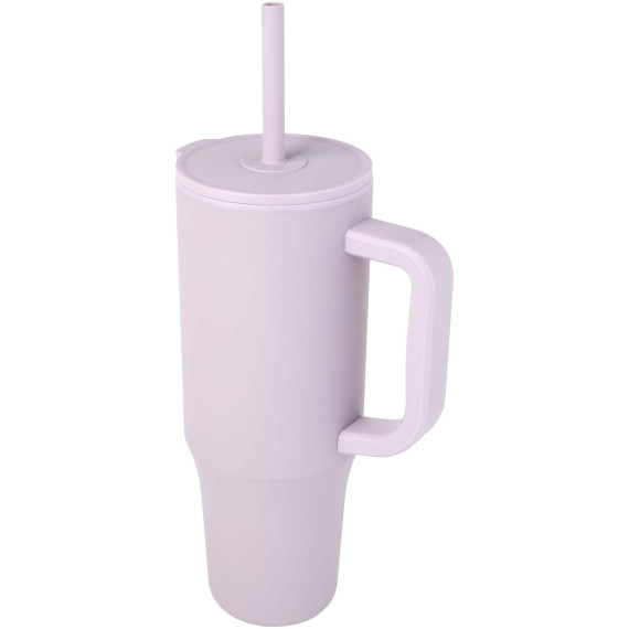 Gobelet publicitaire isotherme Brady 900 ml certifié RCS avec paille en silicone Gobelet publicitaire isotherme Brady 900 ml certifié RCS avec paille en silicone