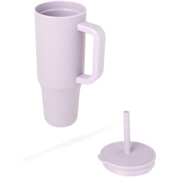 Gobelet publicitaire isotherme Brady 900 ml certifié RCS avec paille en silicone Gobelet publicitaire isotherme Brady 900 ml certifié RCS avec paille en silicone