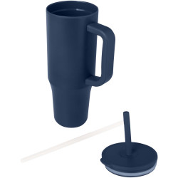 Gobelet publicitaire isotherme Brady 900 ml certifié RCS avec paille en silicone Gobelet publicitaire isotherme Brady 900 ml certifié RCS avec paille en silicone