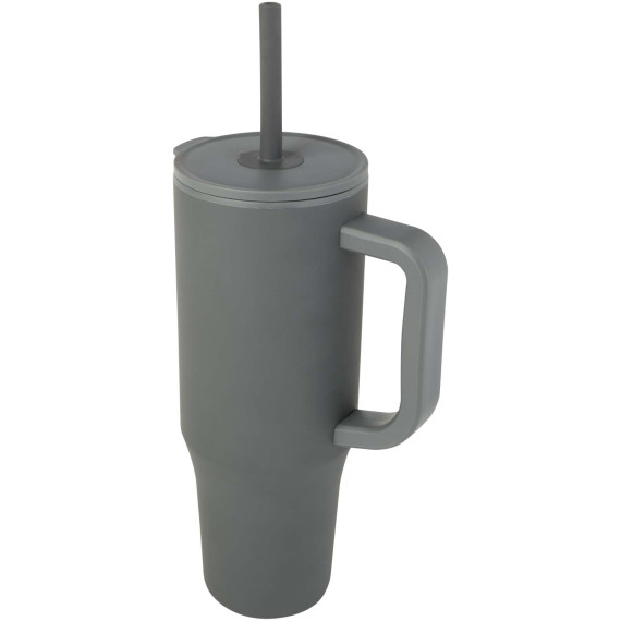 Gobelet publicitaire isotherme Brady 900 ml certifié RCS avec paille en silicone