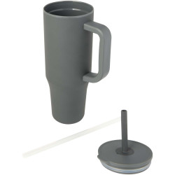 Gobelet publicitaire isotherme Brady 900 ml certifié RCS avec paille en silicone