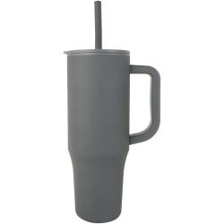 Gobelet publicitaire isotherme Brady 900 ml certifié RCS avec paille en silicone