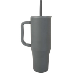 Gobelet publicitaire isotherme Brady 900 ml certifié RCS avec paille en silicone