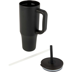 Gobelet publicitaire isotherme Brady 900 ml certifié RCS avec paille en silicone