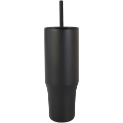 Gobelet publicitaire isotherme Brady 900 ml certifié RCS avec paille en silicone