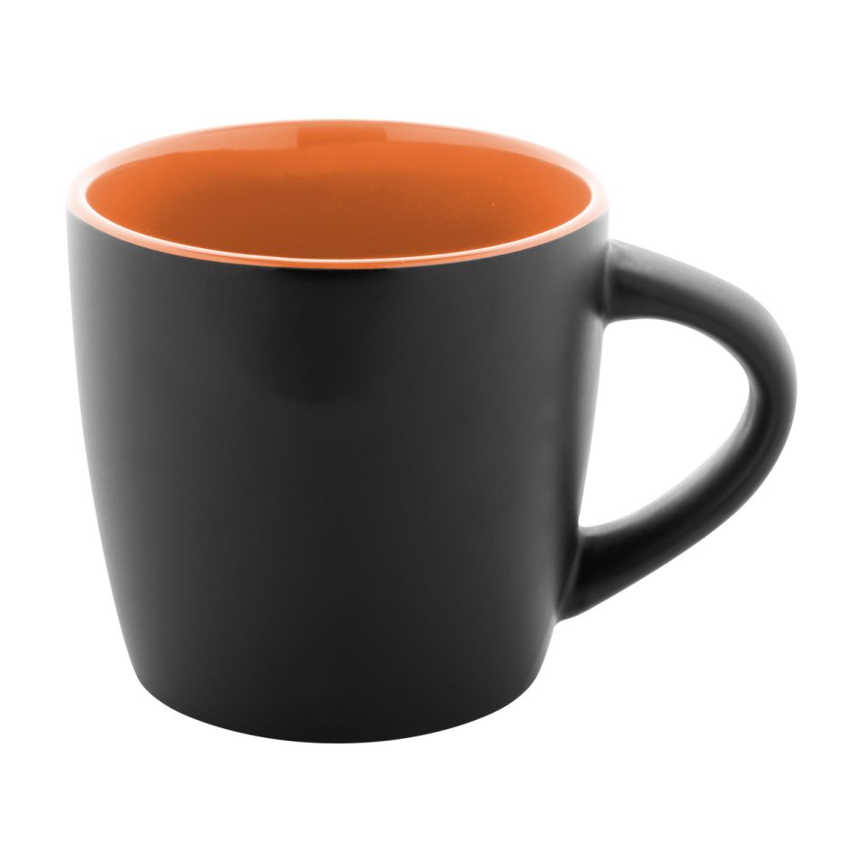 Mug en céramique personnalisable noire intérieur coloré 300 ml