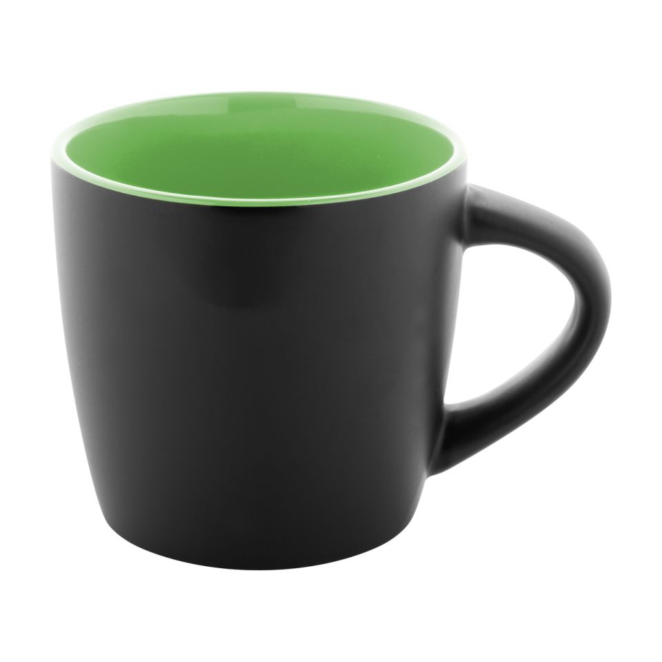Mug en céramique personnalisable noire intérieur coloré 300 ml