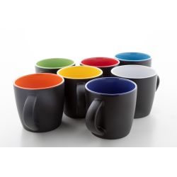 Mug en céramique personnalisable noire intérieur coloré 300 ml
