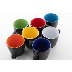 Mug en céramique personnalisable noire intérieur coloré 300 ml