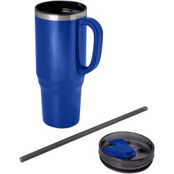 Mug publicitaire isotherme Melbourne 1200 ml certifié RCS avec paille