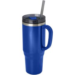 Mug publicitaire isotherme Melbourne 1200 ml certifié RCS avec paille