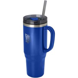 Mug publicitaire isotherme Melbourne 1200 ml certifié RCS avec paille
