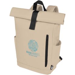 Sac publicitaire à dos Byron de 18 L en RPET GRS 15,6" avec dessus enroulable Sac publicitaire à dos Byron de 18 L en RPET GRS 15,6" avec dessus enroulable