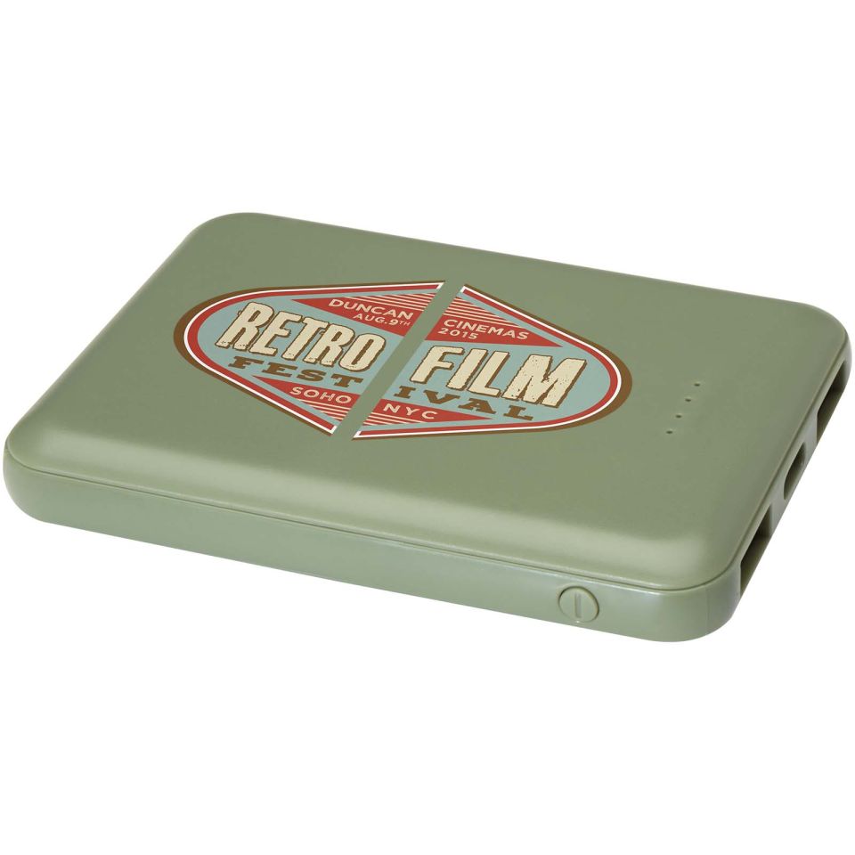 Batterie publicitaire de secours en plastique recyclé Asama type-C de 5 000 mAh
