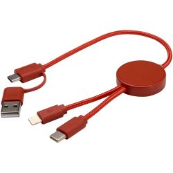 Câble publicitaire 5 en 1 Citala en plastique recyclé de 30 cm pour la synchronisation des données 27 W Câble publicitaire 5 en 1 Citala en plastique recyclé de 30 cm pour la synchronisation des données 27 W