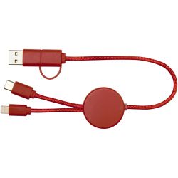 Câble publicitaire 5 en 1 Citala en plastique recyclé de 30 cm pour la synchronisation des données 27 W Câble publicitaire 5 en 1 Citala en plastique recyclé de 30 cm pour la synchronisation des données 27 W