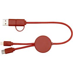 Câble publicitaire 5 en 1 Citala en plastique recyclé de 30 cm pour la synchronisation des données 27 W Câble publicitaire 5 en 1 Citala en plastique recyclé de 30 cm pour la synchronisation des données 27 W